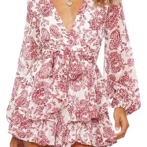 Floral V-Neck Long Sleeve Romper